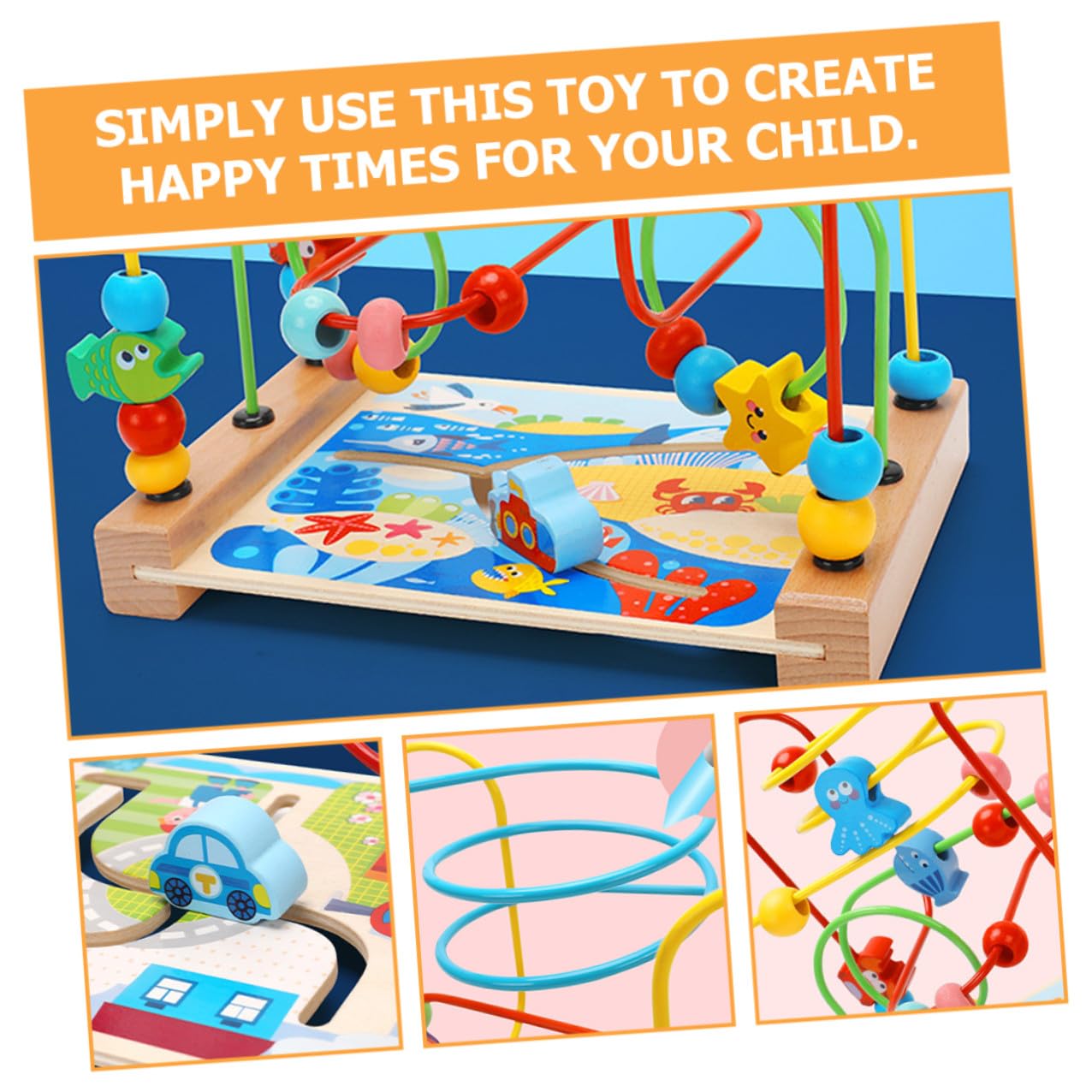 GARVALON Gioco Didattico Labirinto di Perline 1 Pz in Legno per Bambini | Decorazioni Scuola, per Compleanno e Festività, Superficie Liscia senza Bava, Aiuta la Presa