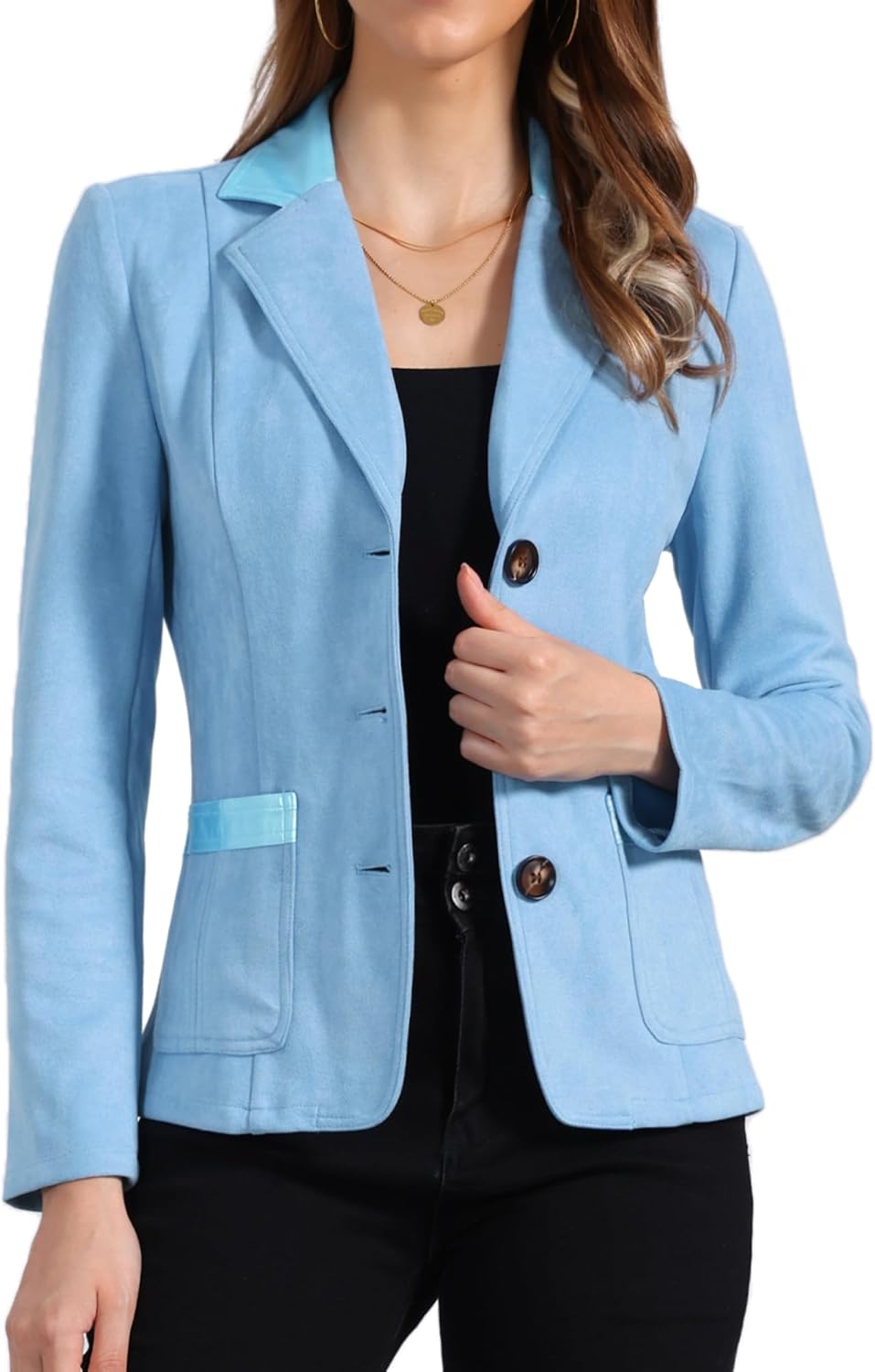 Chaqueta De Motociclista Recortada De Gamuza Sintética Con Muescas En El Cuello, Bolsillos, Chaquetas De Motociclista Con Botones Amarillo S | Bodega Aurrera En Línea