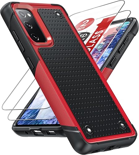 LeYi Funda para S20 FE 5G Funda para teléfono Galaxy S20 FE 5G con protectores de pantalla 2 unidades, resistente a prueba de golpes, de doble capa,