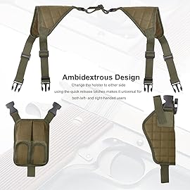 Shoulder Holster Xaegistac Airsoft Holsters General Vertical Gun Holster Adjustable for Most Kinds of Pistols (Khaki)