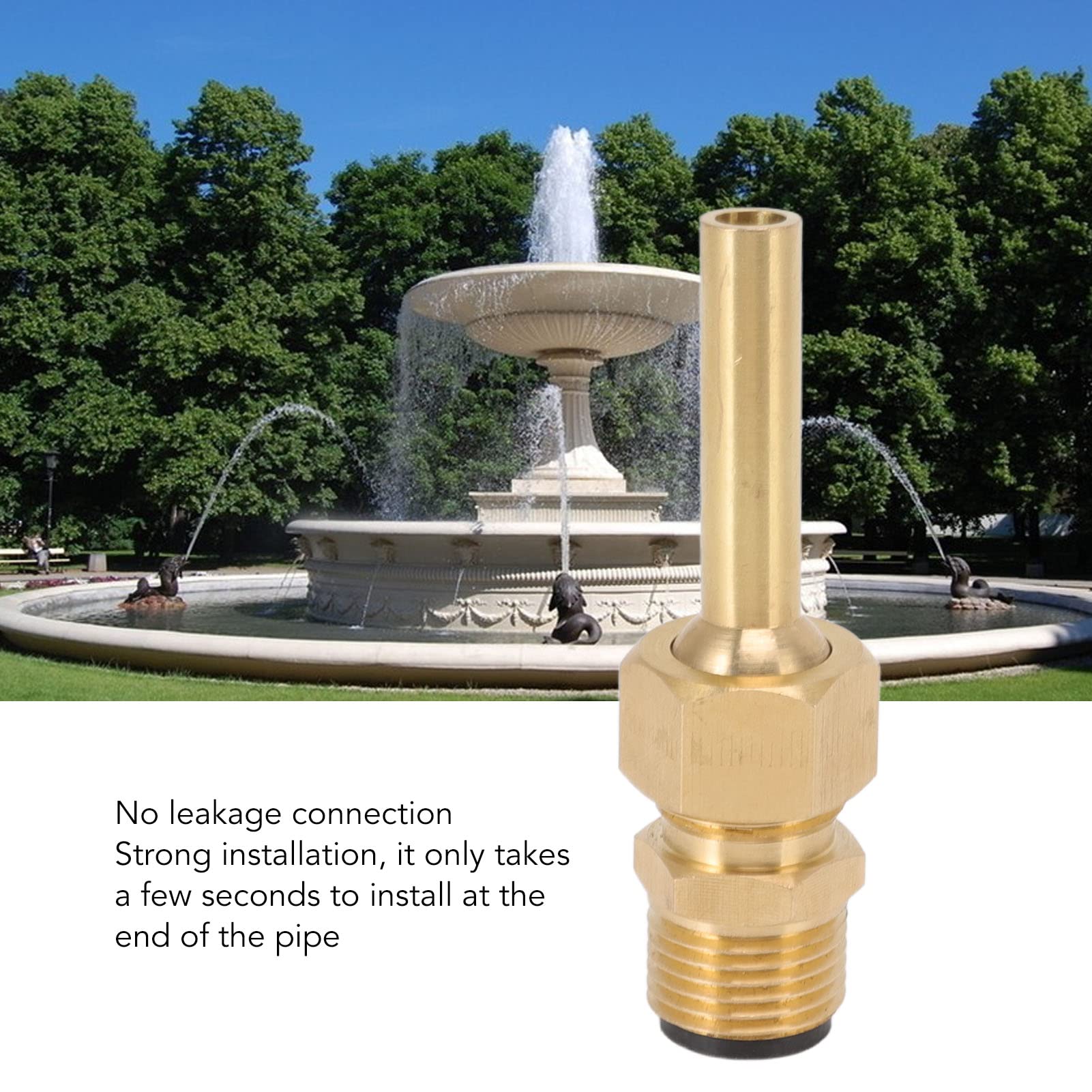 4pcsvBrass Fountain Nozzle adjust Direction Jet Water Spray heads , Water Fountain Nozzles Pure Copper Large Hexagonal Direct(G1/2)