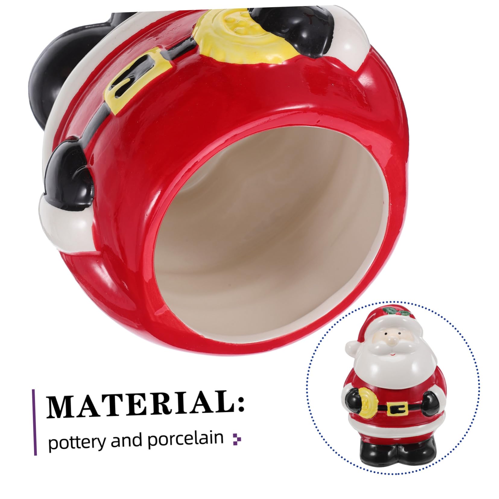GLEAVI Boîte à Biscuits de Noël Céramique Motif Père Noël pour Bonbons et Chocolats pour Décoration de Fêtes Rangement