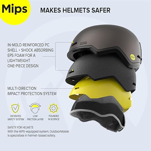 Miniatura 8 de OutdoorMaster Diamond MIPS - Casco de esquí, casco deportivo de nieve y snowboard para hombres, mujeres y jóvenes