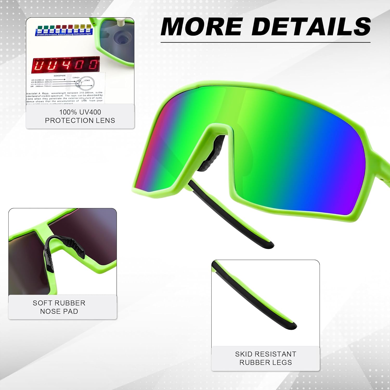 FEISEDY Sports Sunglasses for Men Women Youth Baseball Cycling Running Hiking Glasses UV400 B0263 - Image 5