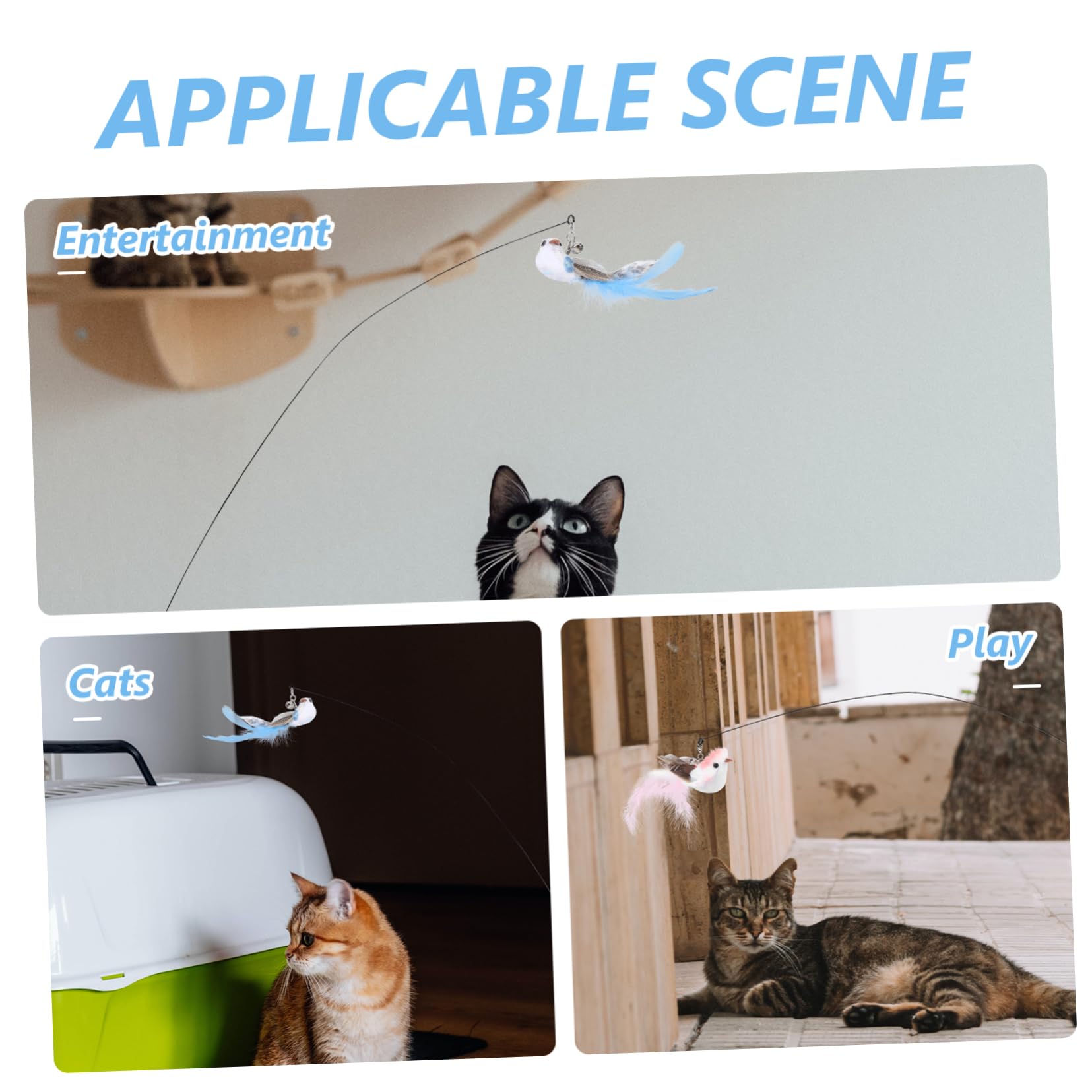 POPETPOP 5 Ensembles Suceur Chat Teaser Interactive Cat Toy Jouets pour Animaux de Compagnie Jouet pour Chat Jouets pour Chats bâtons de taquinerie pour Chaton de Chat Mignon la Plume