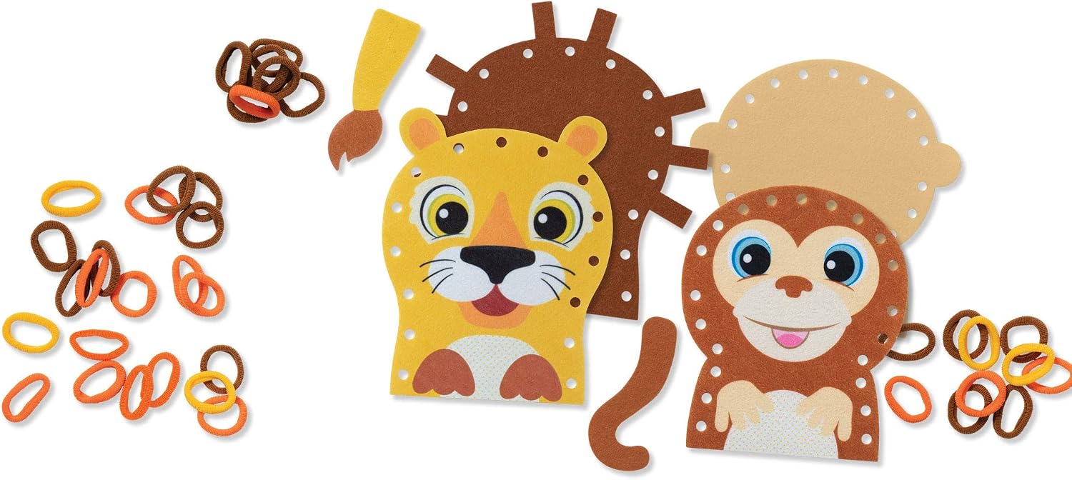 Melissa & Doug Loop It! Safari Puppets Beginner Craft Kit