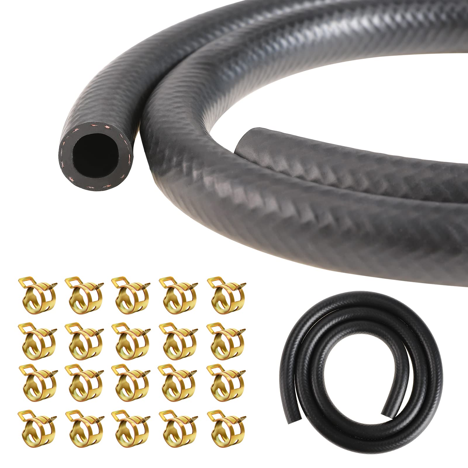 Fuel Line Hose - 3/8" ID NBR Rubber Gasoline Tube High Pressure 300PSI, Suitable for Kawasaki EZGO Golf Cart Snowmobile Motorcycle ATV Tractor 10ft