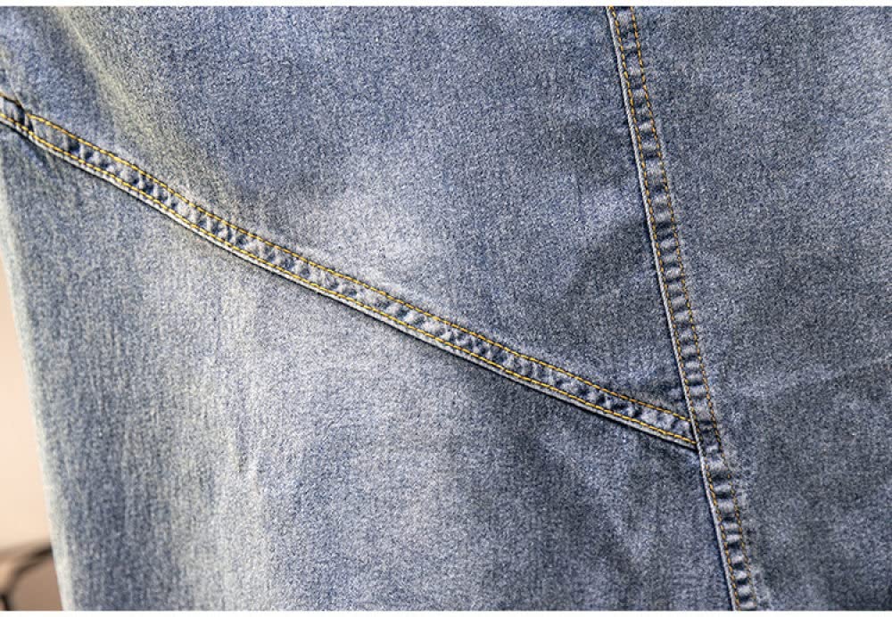 Gonna Donna,Gonna Midi da Donna Gonna Diritta in Denim Elasticizzato A Vita Alta Elastica con Tasca A-Line Increspato Plus Size al Ginocchio Gonne Lunghe per Ragazze Signore,XL
