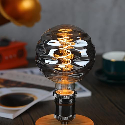 Miniatura 10 de Bombilla LED de globo grande  E26 gris humo 8 W igual 75 W 2700 K amarillo cálido bombillas decorativas, alto brillo 350LM Edison bombillas