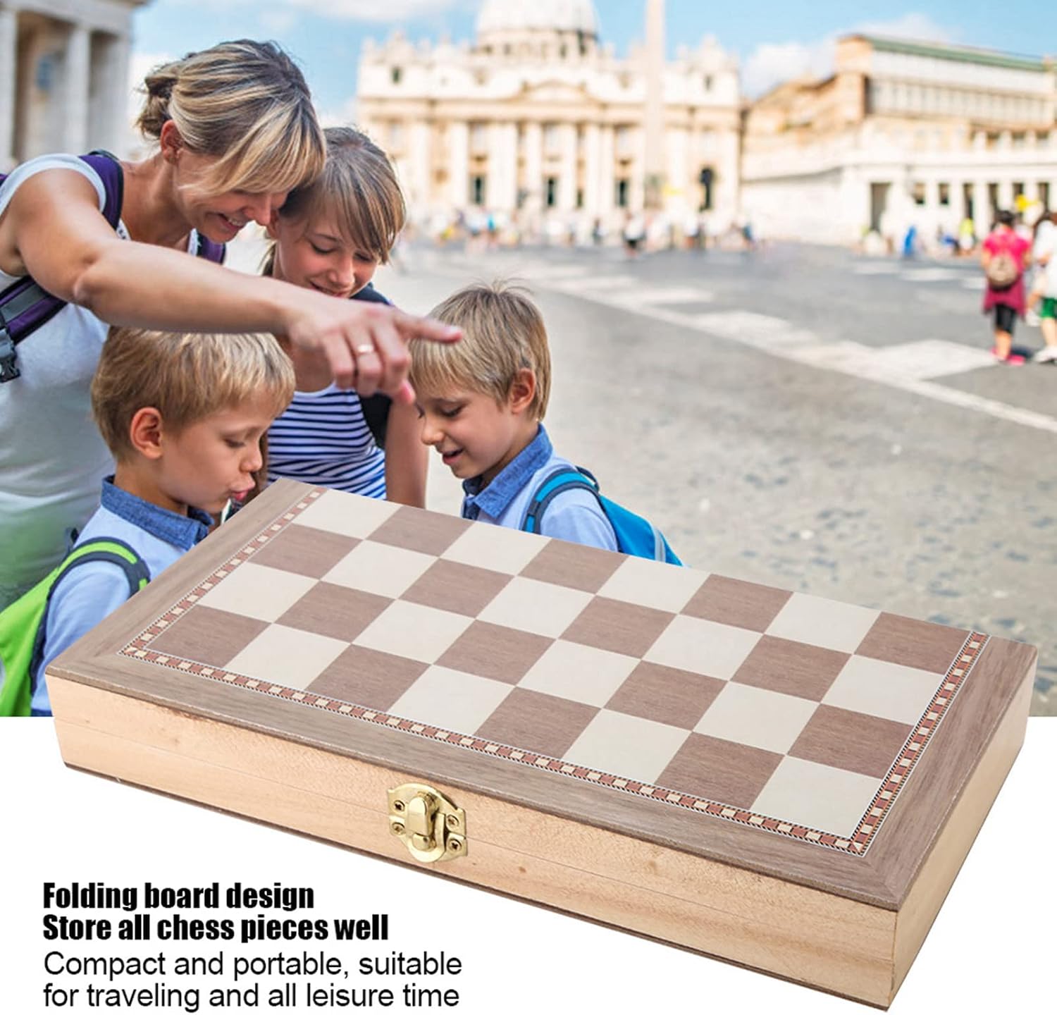 CDQL 3 in 1 Chess Set Chess Set, Chess Amp Checkers Amp Backgammon, Folding Board Portable Travel Tabletop Game Toy for Kids and Adults