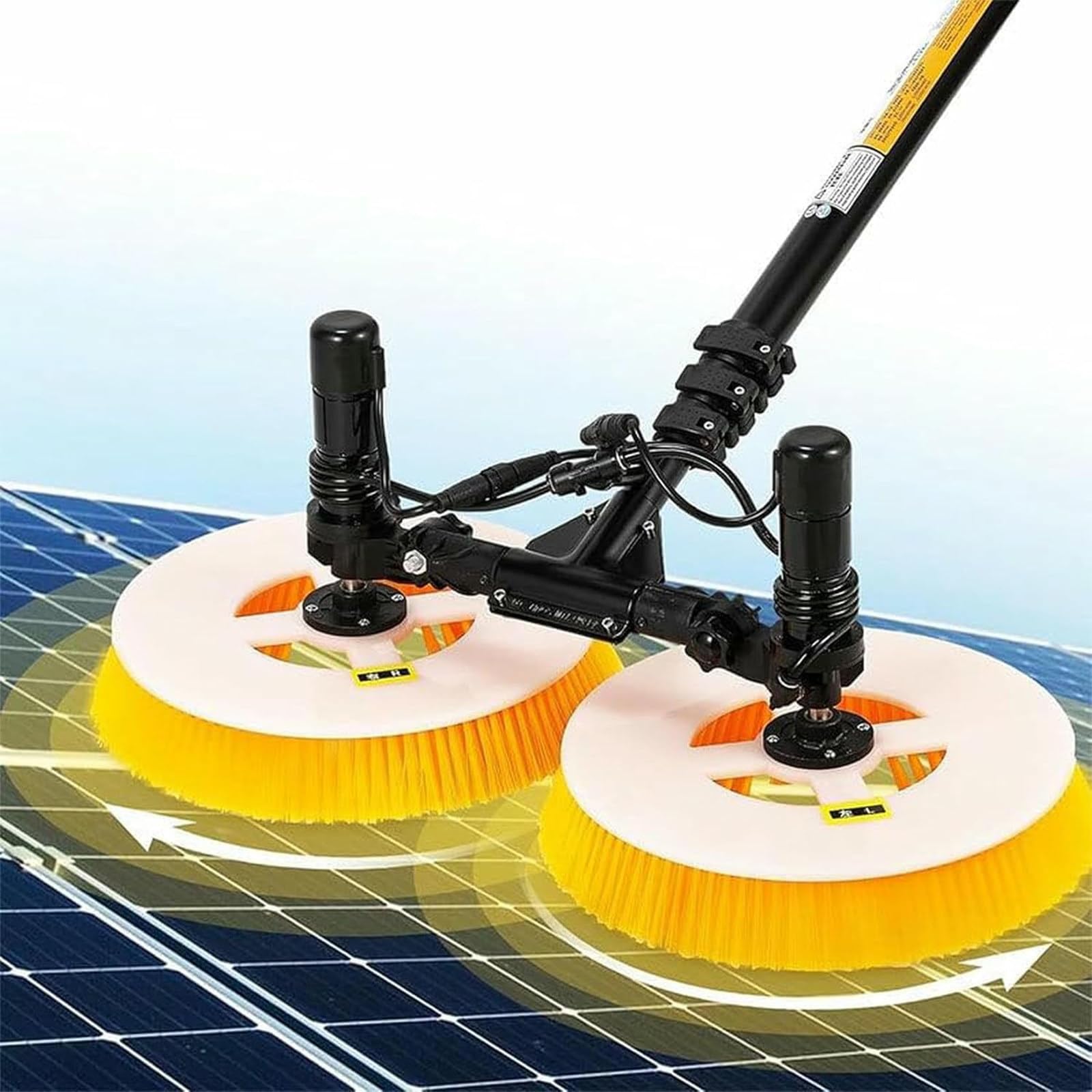 HADECOLL Solar Panel Cleaning Tool, Photovoltaic Panel Cleaner With 3.5M/11Ft Telescopic Pole, Mains Powered, For Roof Solar Panels,Lithium Battery-7.5M/24Ft