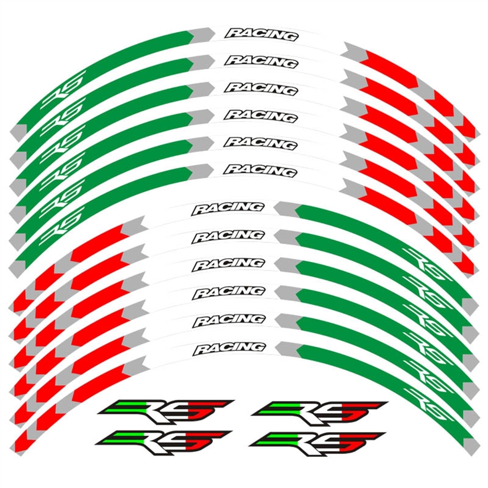 Motorcycle 17inch Wheel Sticker Decal Reflective Rim Bike Suitable for Aprilia RS125 Decorative(Color3)