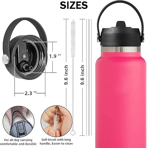 Miniatura 2 de Tapa de popote para Hydro Flask, tapas con popote compatibles con Hydro Flask de boca ancha de 1218203240 onzas, tapa para beber a prueba de fugas