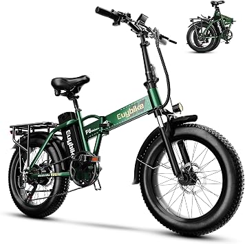 1000W Folding Electric Bike,48V 20AH Removable Battery E Bike,80 Miles Max Range Electric Bike for Adults,20" Fat Tire Foldable ebike,Adult Electric Bicycle for Commute Beach Snow
