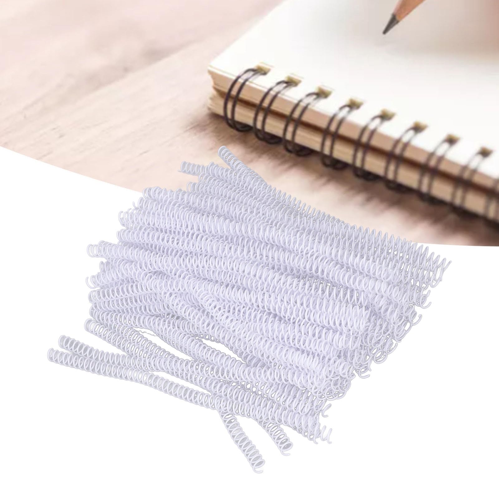 Bobine di Rilegatura a Spirale 100 Pezzi in Plastica 48 Denti Rapporto 4:1 Capacità di 75 Fogli per Carta A4, Facile Aggiungere o Ridurre la Carta, produttività a Lungo