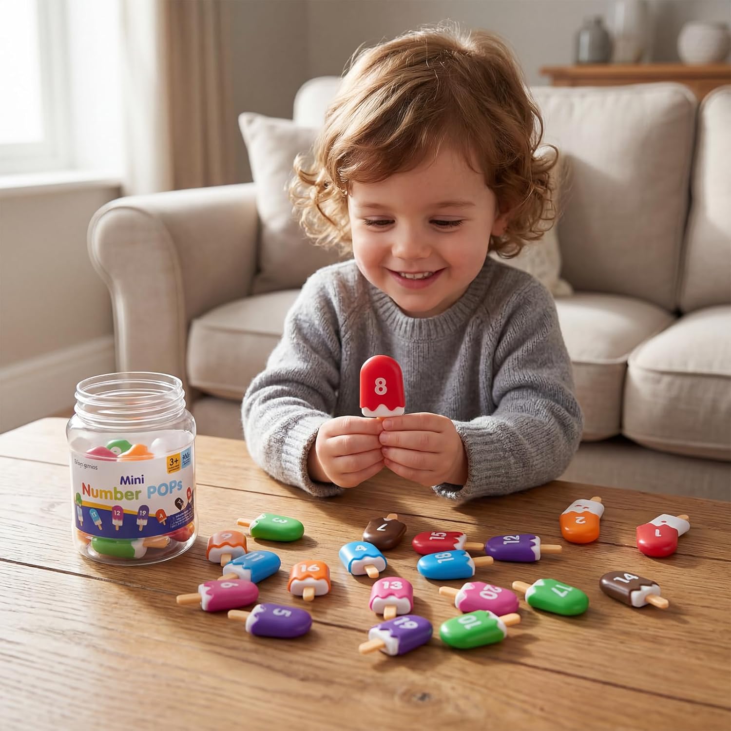 Numbers 1-20 Popsicles – Fun Number Toys for Kids Ages 3-5, Learning Numbers & Words for Toddlers, Preschool Number Recognition Games