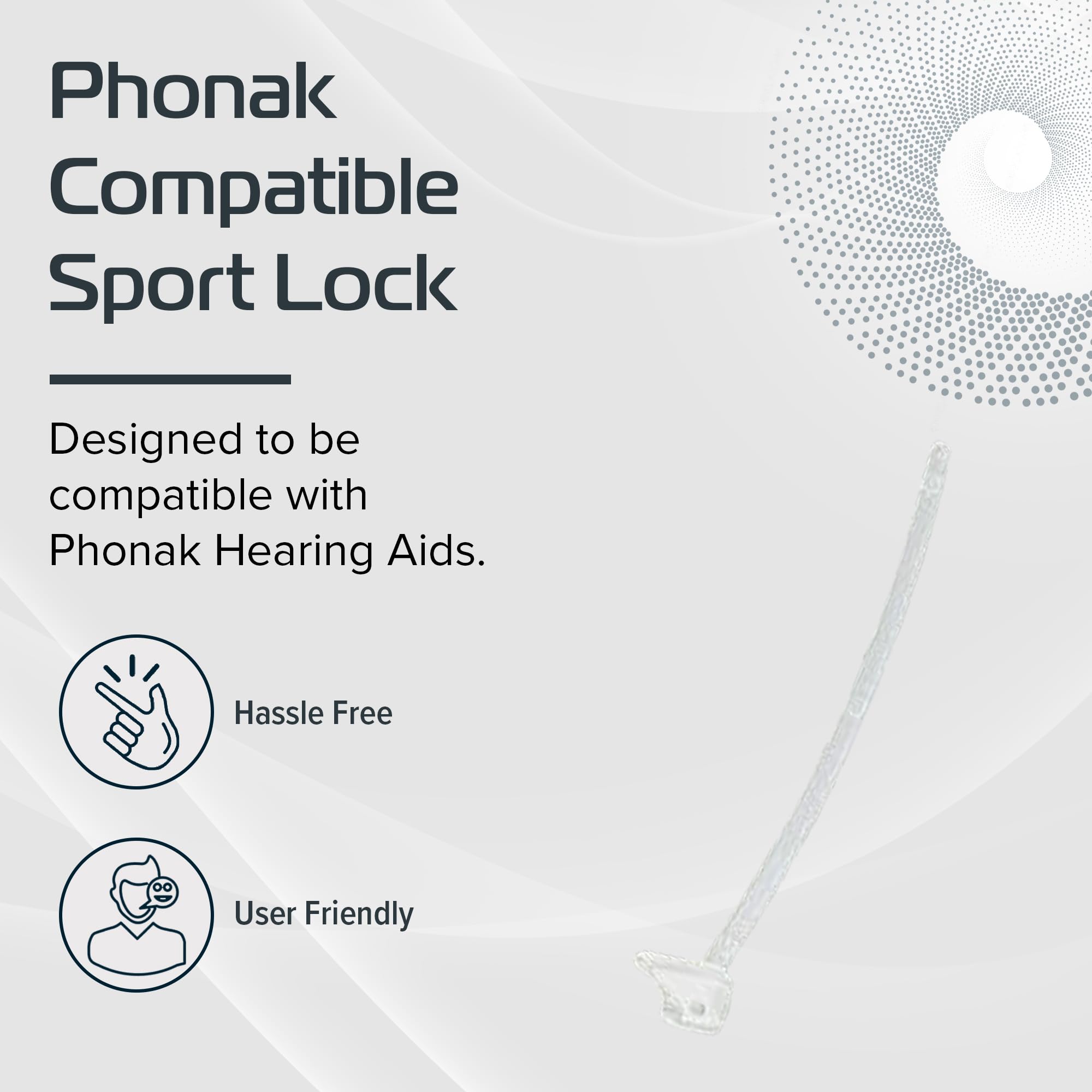 Phonak Compatible Sport Lock - Medium - Pack of 10 Retention Tail for Hearing Aids