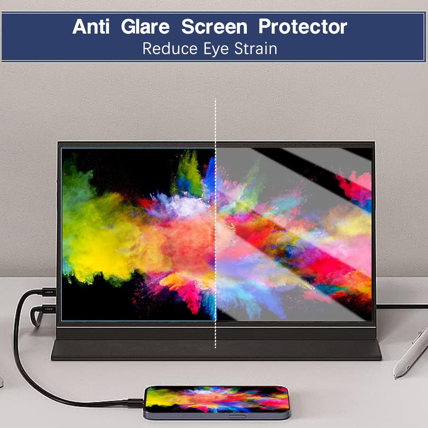 Paquete de 2 protectores de pantalla de monitor portátil de 15.6 pulgadas para ASUS/MNN/KYY/ARZOPA/Yxk/Lepow/InnoView, pantalla mate antideslumbrante y resistente a las huellas dactilares 3