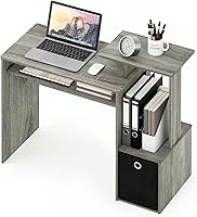 Vista 5 de Furinno 12095BK/BR Econ - Escritorio multiusos para oficina en casa, Madera, Roble francés gris/negro.