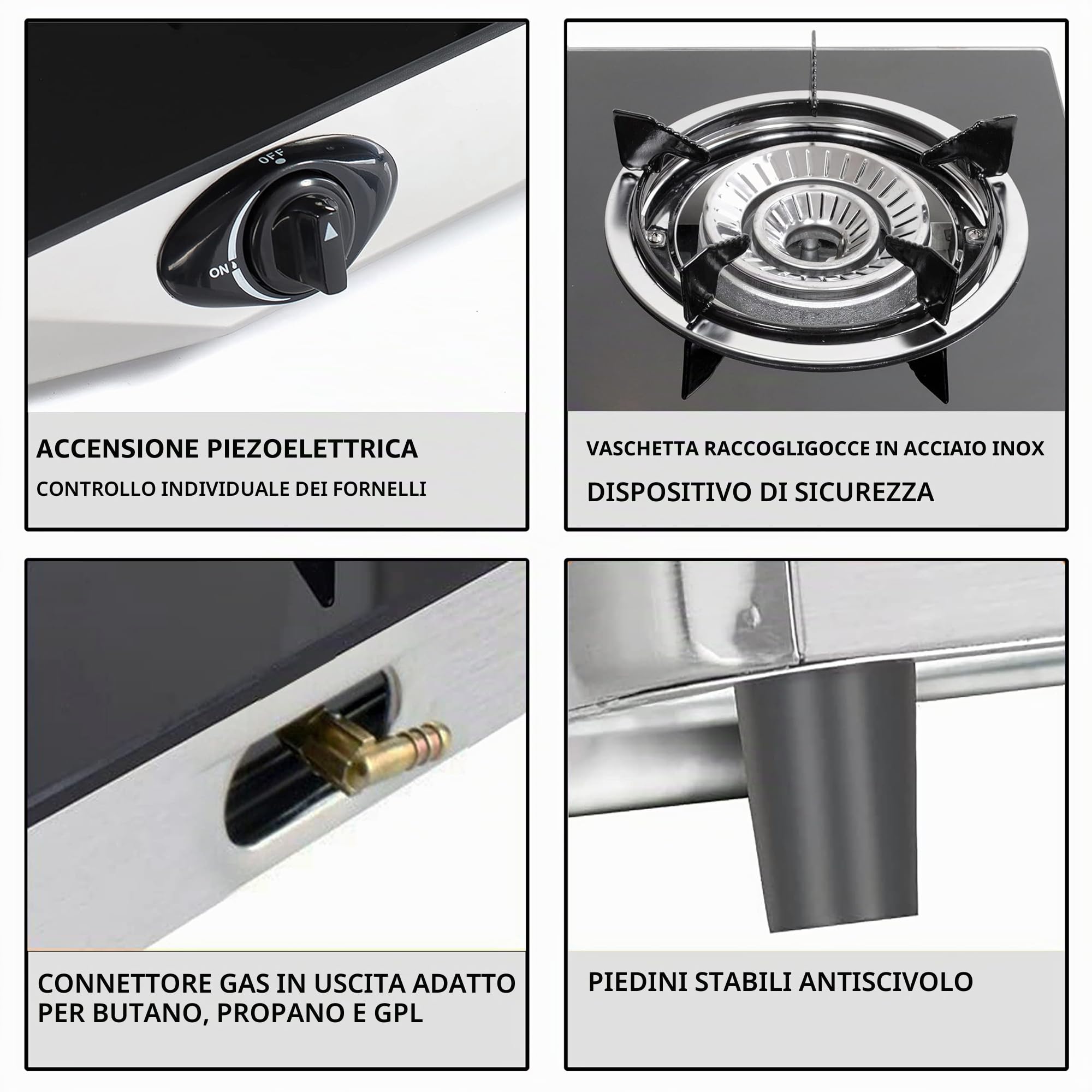NJ NGB-S1 Fornello a Gas - Fuoco Singolo Piano Cottura Portatile Interna GPL