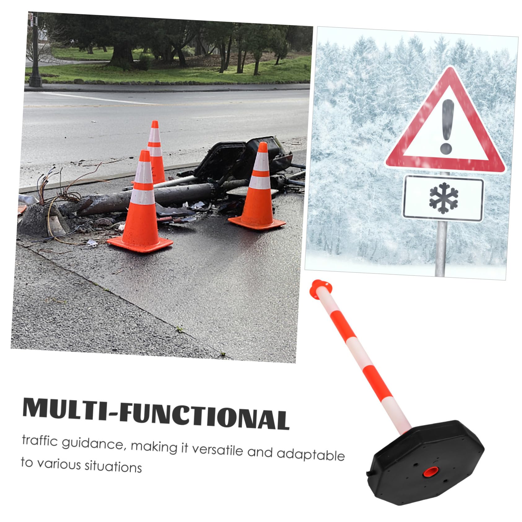 Cabilock Water Fillable Traffic Isolation Column Guardrail Post for Road Safety and Traffic Guidance Versatile Design for Parking Lots and Driveways Sturdy Traffic Facility