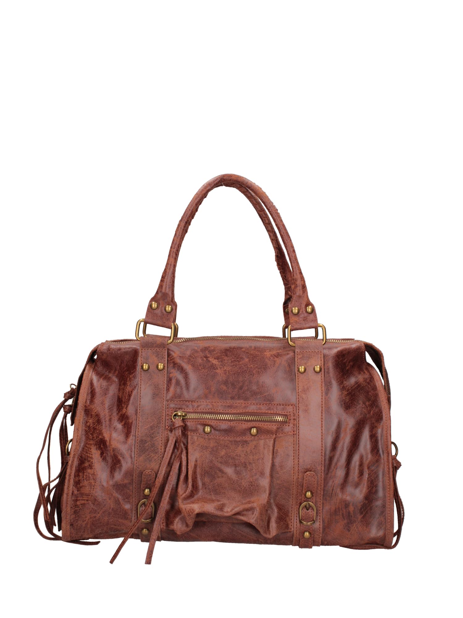 Gave Lux Women's Shoulder Bag Genuine Suede Leather Handmade Product Made in Italy GLX220609023FBG Light Leather 41 x 28 x 13 cm