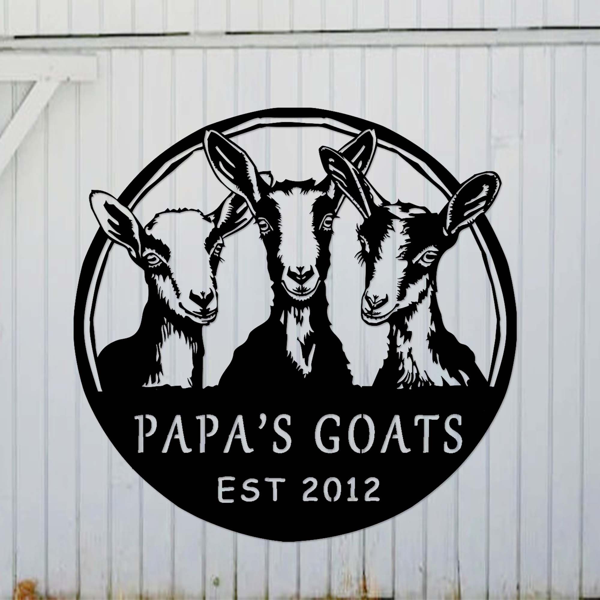 Personalised Goat Metal Sign Farm Wall Plaque Goat Metal Wall Art Farmhouse Sign Goat Ranch Farm Decor Barn Plaque Country Farm Decoration Animal Lover Gift
