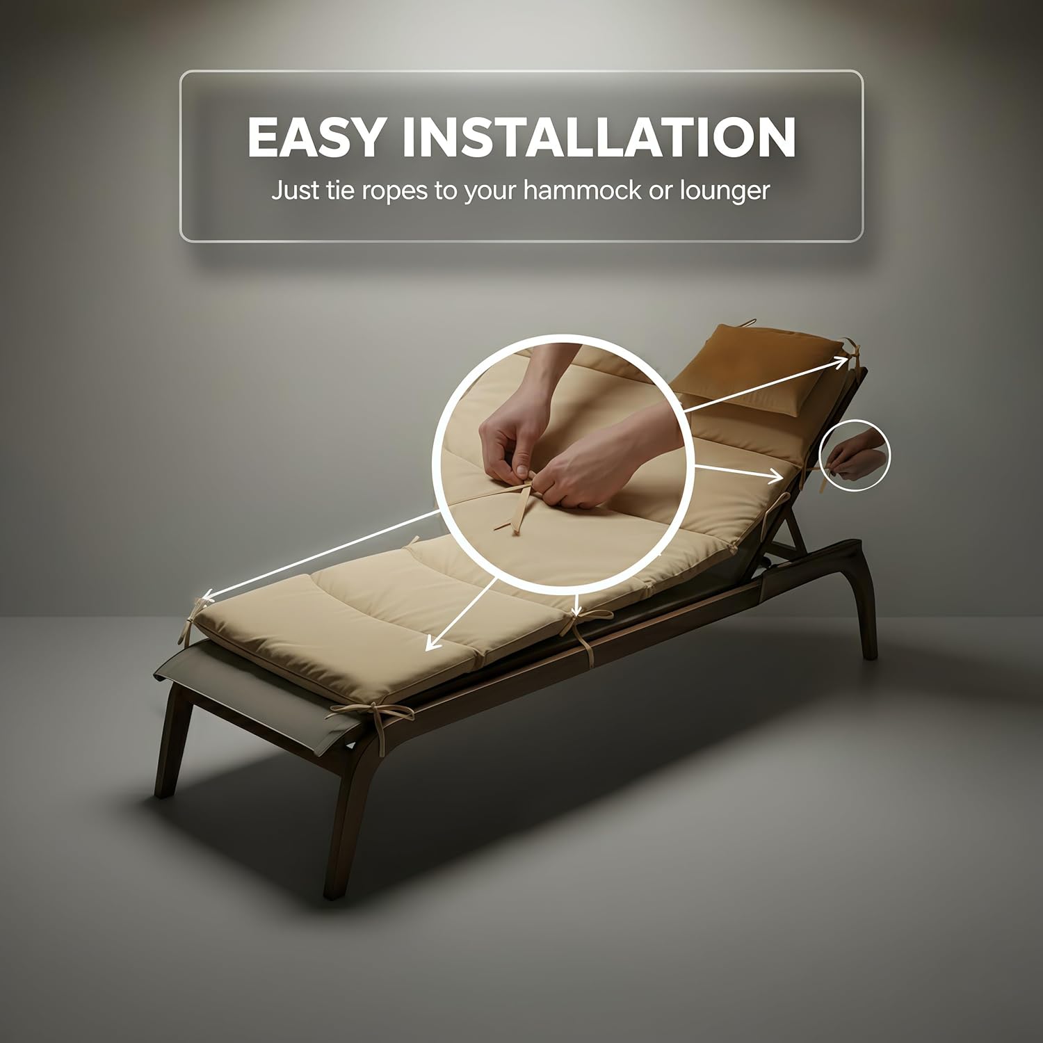 Weatherproof Replacement Cushion Pad and Umbrella for Hanging Lounge Chair Outdoor Chaise Hanging Hammock Chair - Long-Lasting, Fade-Resistant, Quick-Dry, Outdoor Lounge Replacement Set (Beige-) 2 71wS2 H0dHL. AC SL1500