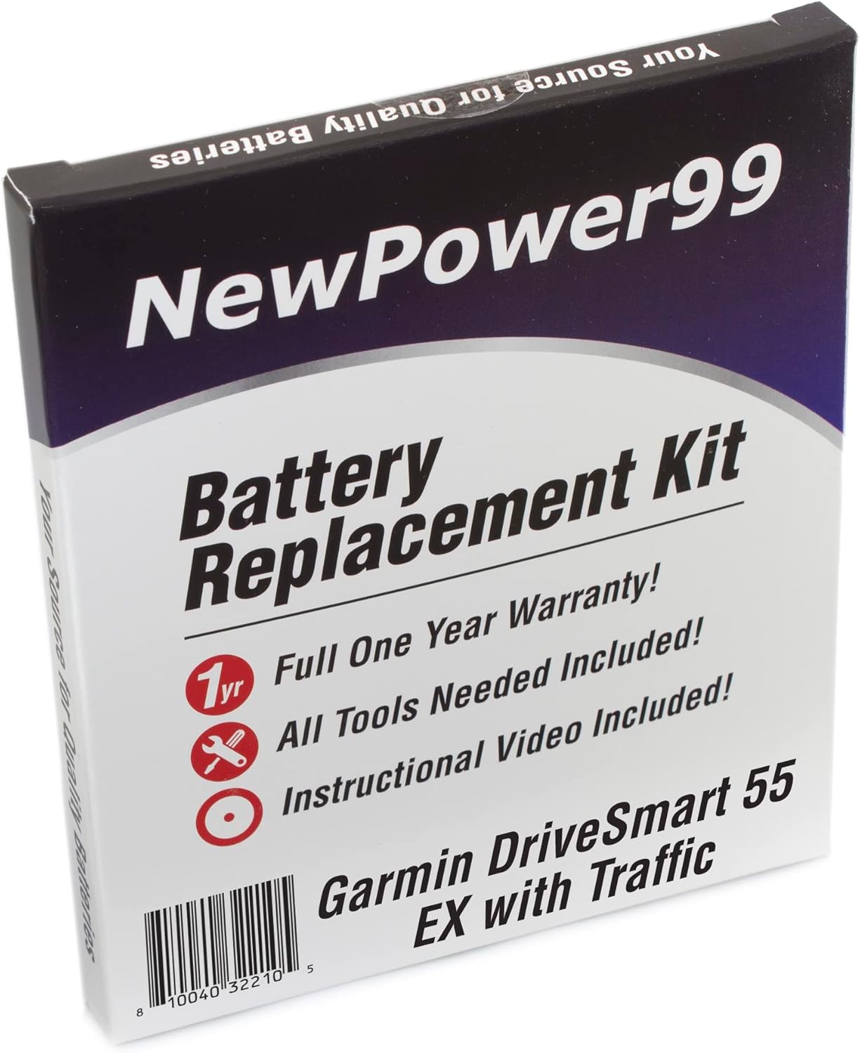 NP99sp Battery Kit for Garmin DriveSmart 55 with Traffic EX with Tools, Video Instructions and Long Life Battery from NewPower99