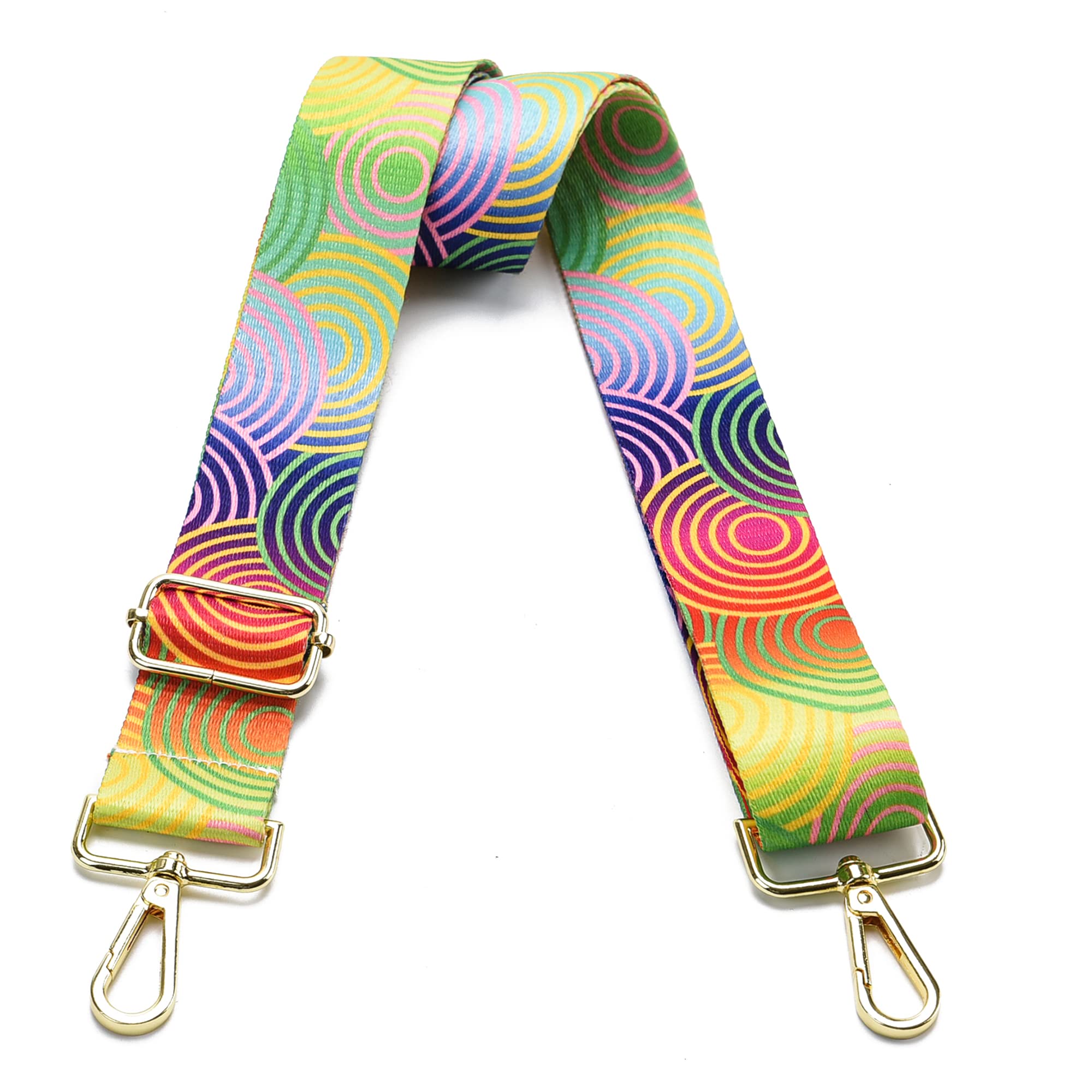 Purse Strap Gold Hardware Replacement Crossbody Bag Strap, Wide Adjustable Shoulder Strap