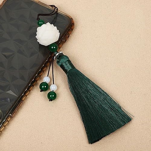 Vista 4 de WEISHA Llavero 1 pieza Bodhi Lotus Flower Tassel Pendant Mo Dao Zu Shi Wei WuXian Lanzhan, accesorios de cosplay, cordón trenzado hecho a mano
