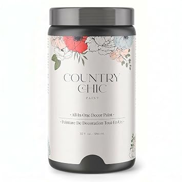 Country Chic All-in-One Chalk Paint for Furniture, Cabinets, Home Decor, Eco-Friendly, Matte Finish, Built-In Primer & Top Coat for Wood, Metal - Liquorice Black - Quart 32 oz 950 ml