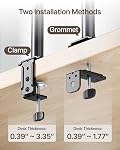 monTEK Dual Monitor Stand for 17-32" Screens, 22 lbs Each | Dual-screen desk mount, height adjustment, tilt, swivel, rotation, clamp/grommet bases and VESA 75/100