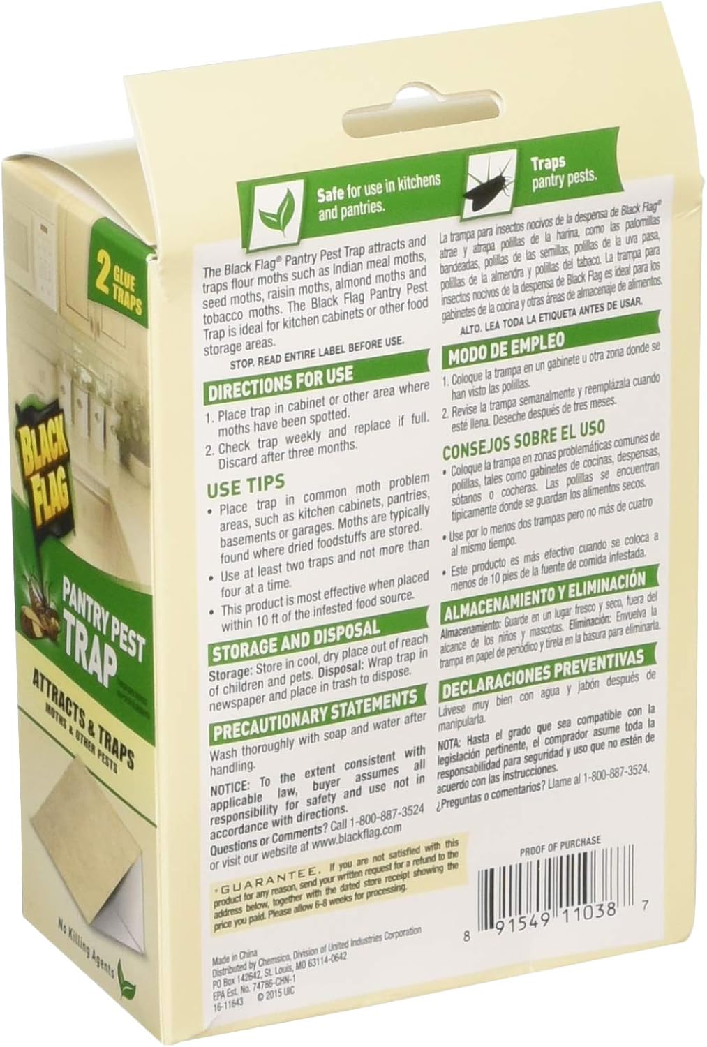 Black Flag Pantry Pest Traps - 8 Total(4 Packages with 2 Traps Each)