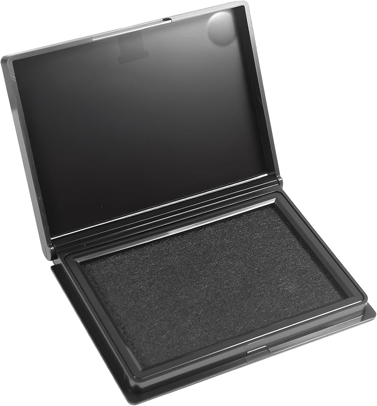 Black Ink Pad， 4 x 2.5nch Stamp Pad， Premium Felt Ink Pad for Rubber Stamps & Clear Stamps，Portable Stamp Ink Pad for Office Home Crafting