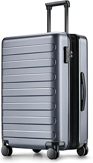 NINETYGO Medium Checked Luggage 24 Inch, Checking In Luggage with Smooth Spinner Wheels, Expandable, Hard Shell PC Suitcase, Lightweight Travel Luggage, TSA Approved (Grey, Rhine Max)