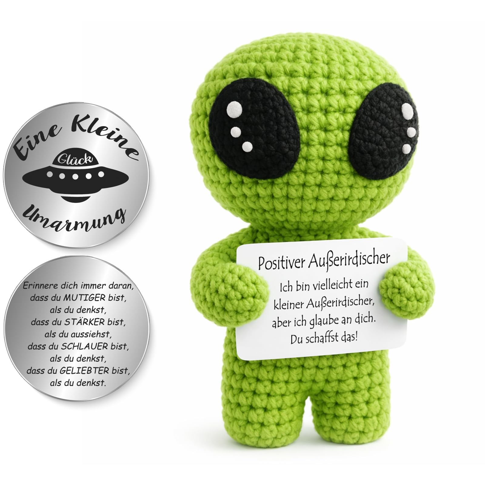 Tixlux Pocket Hug Fröhlicher Pinguin, Kreative Strickwolle Pinguin Dekofigur und Kleine Umarmung Glücksbringer, MutmacherGeschenk, Gute Besserung Geschenk, Weihnachten