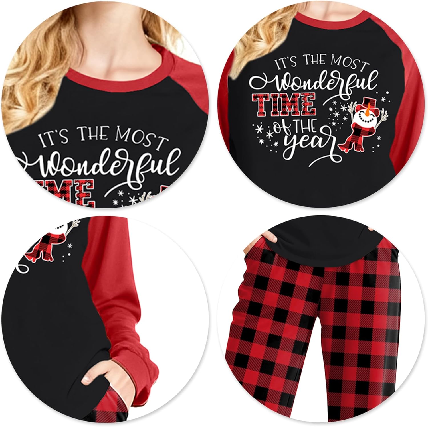 VVNTY Womens Pajamas Set Fall Pjs Long Sleeve Shirts and Pants Christmas Holiday Sleepwear Loungewear - Image 6