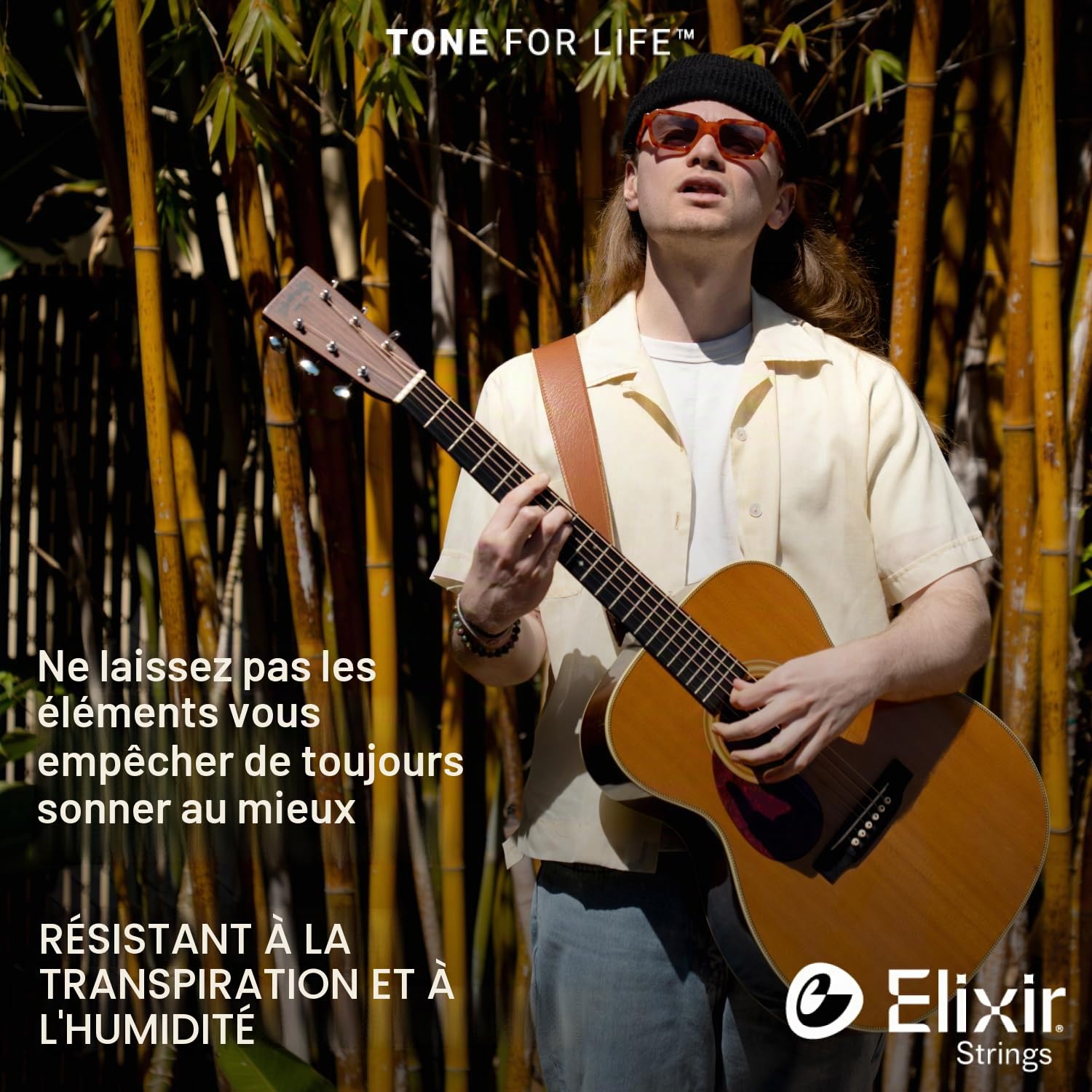 Elixir Cordes en Phosphore Bronze pour guitare acoustique avec revêtement NANOWEB, Custom Light (.011-.052)