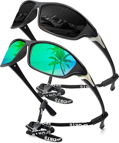 Miniatura 35 de KALIYADI 4 Pack Polarized Sunglasses-Men Sports Sun-glasses: Mens Sunglasses UV Protection for Fishing Driving Cycling