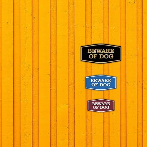 Miniatura 4 de Fancy Beware of Dog - Letrero de pared o puerta  Material duradero  Señales de seguridad para el hogar  Fácil de instalar (negrodorado)  Paquete