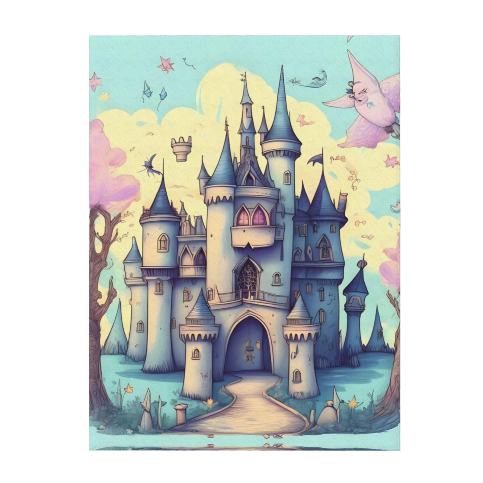 Couverture château de conte de fées douce pour s'envelopper sur le canapé du salon