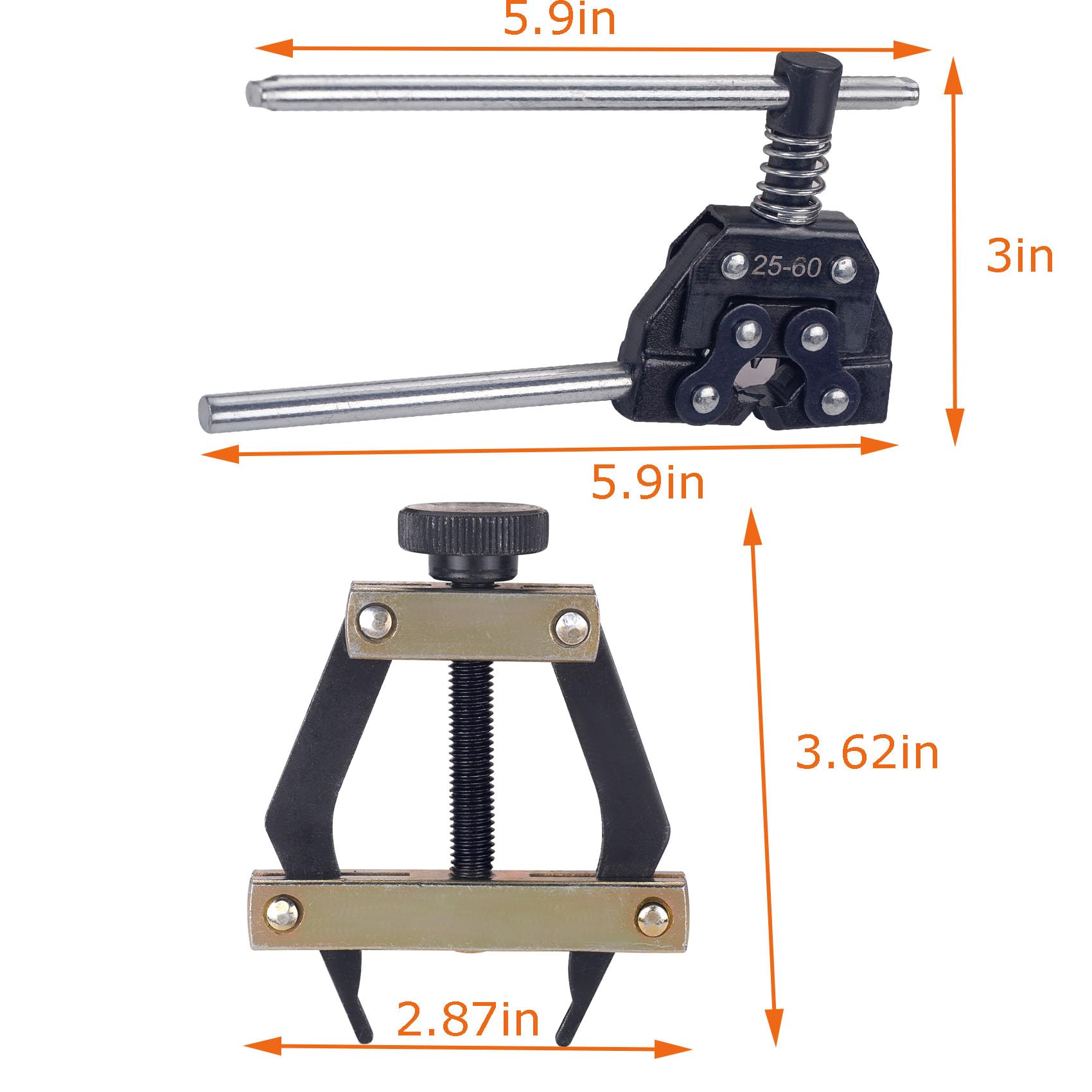 Roller Chain Breaker Cutter Chain Holder Puller Disassembly Tools Kit #25-60 Chains Replacement Set for Bicycle Motorcycle Go Kart ATV