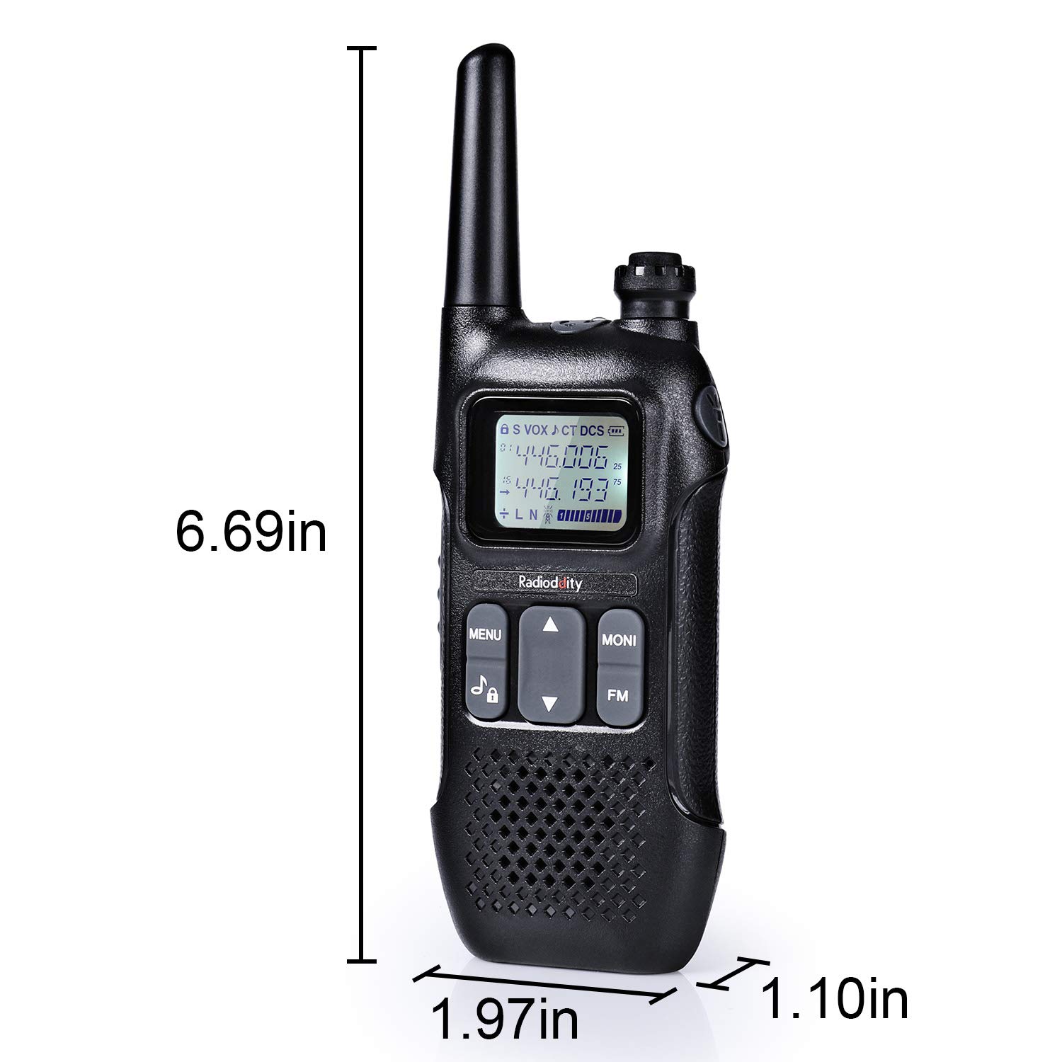 Radioddity PR-T1 Talkie-walkie Enfant PMR 446 Rechargeable Talkies Walkies 16 canaux sans Licence avec écran, Chargement par USB (4 unités)