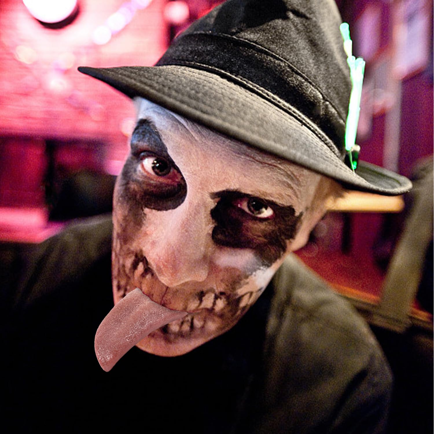 Cztery sztuczne języki na Halloween, sztuczne języki, sztuczne języki, elastyczne chowane akcesoria do sztucznego języka, akcesoria na Halloween