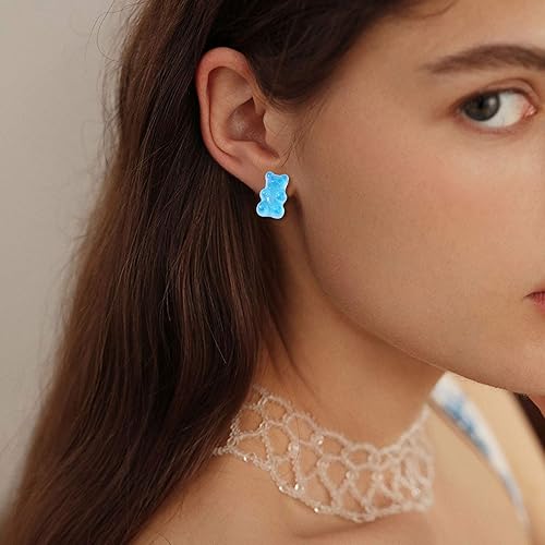 Miniatura 6 de LiQunSweet 200 piezas de cabujones de resina de oso sintético Kawaii de color aleatorio con lámina de plata, dijes de slime para álbumes de