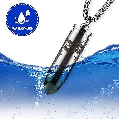 Miniatura 5 de aiGear Pastillero de titanio con diámetro interior de 0.32 pulgadas con collar, soporte ligero para pastilleros, impermeable, pequeño llavero,