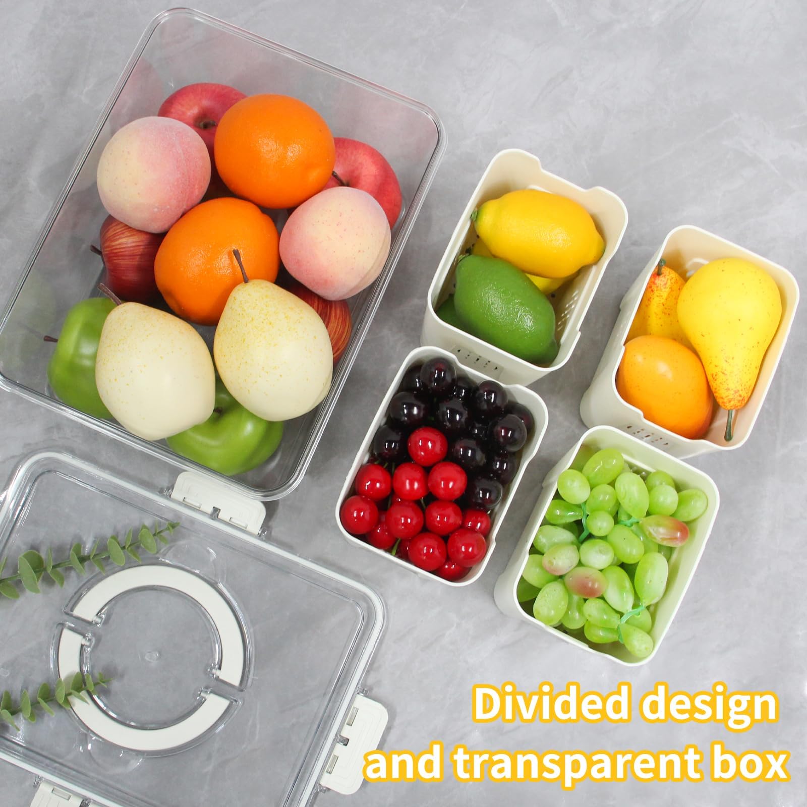 Frischhaltedosen-Set Mit 4 Abtropfkörben | BPA-frei, Stapelbar, Für Obst, Gemüse & Salat Im Kühlschrank