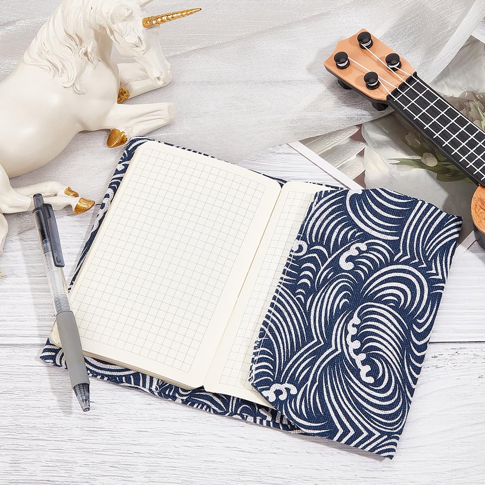 CRASPIRE Book Cover Fit A6 Size 6.3 x 4.3 inch Soft Linen Fabric Japanese Ocean Wave Washable Book Sleeve Hardcover Paperback Softcover Book Protector for Book Lovers Classroom Students Teacher - Image 4