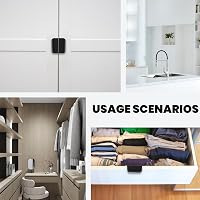 Zxglxinyao 10 bucăți mâner modern ascuns din aluminiu pentru mobilier de bucătărie, negru, distanță între găuri 64 mm, mâner pentru sertar de dulap și garderobă 7